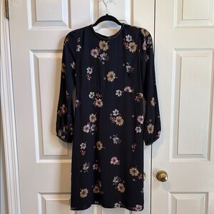 Who What Wear Cream Long Sleeve Bishop Dress